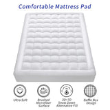 GERHOME King Size Quilted Fitted Mattress Pad Cover with Deep Pocket Fitted 8" - 21", Ultra Soft and Comfortable, Breathable (White, King) GERHOME