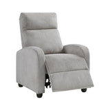 Lexicon Corduroy Pushback Recliner Chair Armchair Push Back Recliner, Solid Wood Frame and Metal Base, Easy Assembly Small Soft Single Sofa Accent Chair for Living Room/Office/Apartment, Light Grey