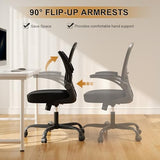 Office Chair, Ergonomic Desk Chairs 330LBS Capacity High Back Mesh Computer Chair with Flip-up Armrests, Comfy Work Chair with Adjustable Lumbar Support, Rolling Chair Synorla