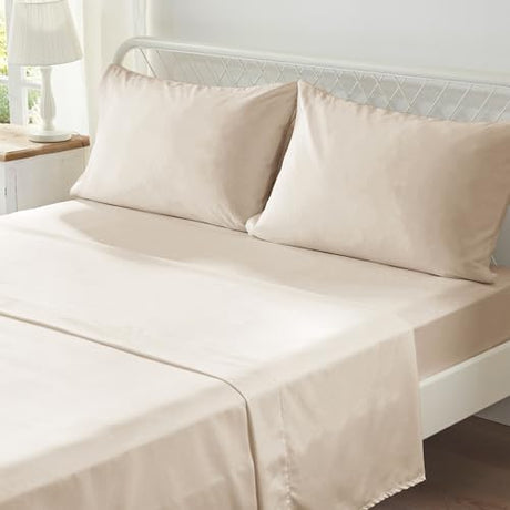 Zzlpp Twin Comforter Set 5 Pieces, Beige Tufted Bed in a Bag with Comforter, Pillow Sham, Pillowcase, Flat Sheet, Fitted Sheet - All Season Boho Bedding Sets Zzlpp
