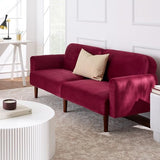 Best Choice Products 77" Mid Century Modern Velvet Loveseat Sofa, Couch, Convertible Sofa Sleeper Bed w/Real Wood, Removable Armrest - Raspberry Best Choice Products