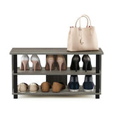 Furinno Sully 3-Tier Stand for TV up to 40, French Oak Grey/Black Furinno