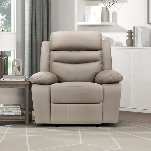 Lexicon Recliner Chair Living Room Leather Match Reclining Sofa Chair, Home Theater Seating, Wall Hugger Recliner, Power Recliner Sofa Chair for Living Room/Office/Apartment, Latte