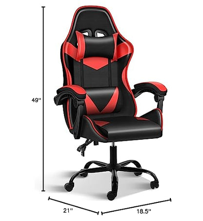 Gaming Chair,Office Computer Video Game Chair,Backrest and Seat Height Adjustable,Ergonomic Swivel Recliner