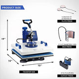 ENPAP Heat Press 15x15 Inch 8 in 1 Heat Press Machine 360-Degree Swing Away Digital T Shirt Press Machine Multifunction Sublimation Combo for T Shirts Mugs Hat Plate Cap Bottle ENPAP