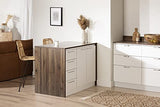 South Shore Myro Kitchen Island, Natural Walnut and White South Shore