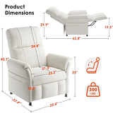 AMADA HOMEFURNISHING Power Recliner Chair for Adults, Adjustable Modern Chenille Reclining Chair with Side Pockets, Remote, Footrest, Thick Seat Cushion for Home Theater, Living Room, Bedroom & RV