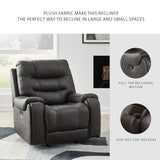 Signature Design by Ashley Trumble Modern Faux Leather Manual Rocker Recliner with Track Arms, Gray Signature Design by Ashley