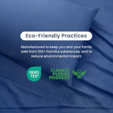 3 Piece Twin Sheets Set | Twin Bed Sheets Set – Light Weight, Soft Breathable Sheets | Brushed Cotton Rich Blend | Secure-Fit, Wrinkle Resistant, Durable, Easy Care Bed Sheets | Comfy Sheets | Blue Martex