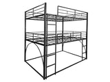 PVWIIK Full Triple Bunk Bed with Ladder for 3 Kids/Teen/Adults Bedroom,Full Over Full Over Full Heavy Duty Metal Bunk Bed for Girls & Boys,Black PVWIIK