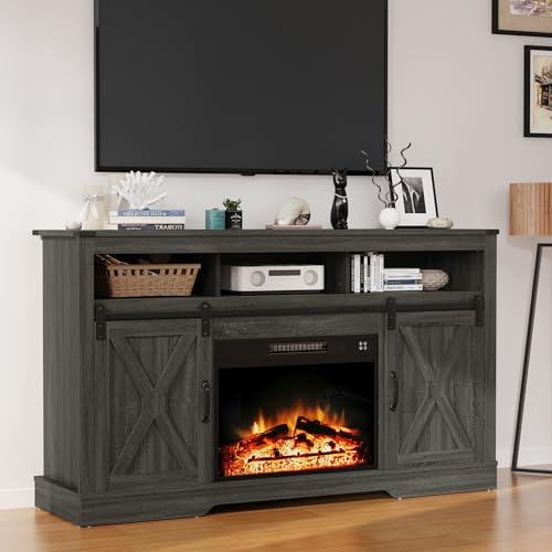 Royalcraft 23 Inch Electric Fireplace Insert for TV Stand, Recessed Mounted Fireplace Heater with 3D Multicolor Flames and Timer, 1400W Free Standing Heater with Remote Control, Low Noise, Black RoyalCraft