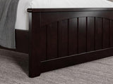 AFI Espresso Becket Twin XL Solid Wood Low Profile Platform Bed with Footboard AFI