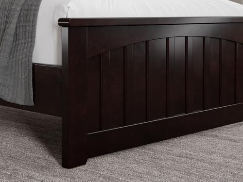 AFI Espresso Becket Twin XL Solid Wood Low Profile Platform Bed with Footboard - WoodArtSupply