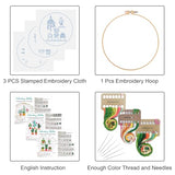 Louise Maelys 3 Sets Cactus Embroidery Kits for Beginners,Cross Stitch Kit for Adults,Crewel Starters Needlepoint with Plants Pattern, Hoop and Instruction
