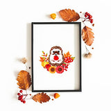 Louise Maelys Animal Embroidery Kits for Beginners with Autumn Hedgehog Pattern,Adults Starter Cross Stitch Kit DIY Needlepoint