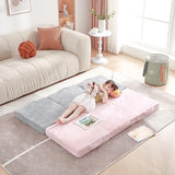 Givjoy Foldable Floor Mattress for Kids, Toddler Washable Tri Folding Floor Nap Mat for Sleeping Daycare, Child Trifold Futon Sofa Bed with Storage Bag for Playroom, Bedroom, Girls and Boys Givjoy