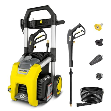 Karcher Pressure Washer K1700, Max 2125 PSI, 3 Spray Nozzles, Detergent Tank, For Cars, Driveways, Siding, Patios, 1.46 max. GPM Kärcher