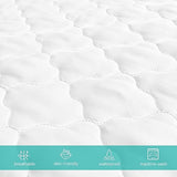 Crib Mattress Protector Sheets Fitted Waterproof Crib Mattress Pad Cover, Noiseless & Machine Wash 100% Absorbent Crib/Toddler Mattress Protector Sheet Quilted, White, 52" x 28" Biloban