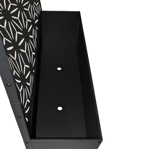 Oakland Living 6 ft. X 4 ft. Black Freestanding Metal Privacy Screen Room Divider with Flower Box Oakland Living