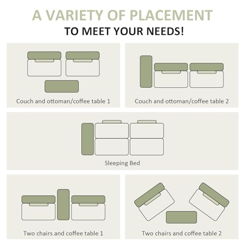 BIAOZHIKE Convertible Futon Sofa Bed with Storage Ottoman/Coffee Table, Multifunctional Folding Futon Set, Tufted Loveseat Sleeper Couch for Small Space, Bedroom, Apartment, Dorm (Black) BIAOZHIKE