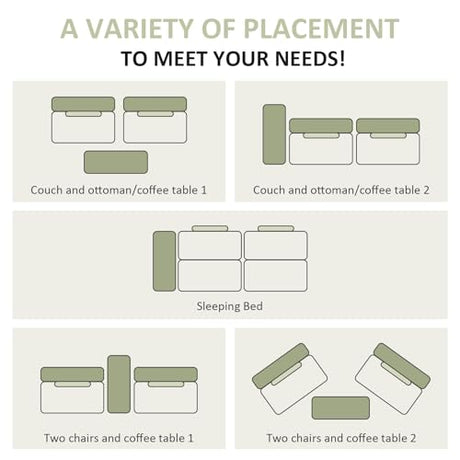 BIAOZHIKE Convertible Futon Sofa Bed with Storage Ottoman/Coffee Table, Multifunctional Folding Futon Set, Tufted Loveseat Sleeper Couch for Small Space, Bedroom, Apartment, Dorm (Black) BIAOZHIKE