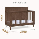 Delta Children Penelope 6-in-1 Convertible Crib - Greenguard Gold Certified, Teak Brown