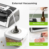 Bonsenkitchen Vacuum Sealer Machine, Powerful Low-Noise Food Vacuum Sealer for High-Speed Continuous Working, Handle Locked Design, Built-in Cutter, 2 Bag Rolls + 100 PCS Vacuum Bags Bonsenkitchen