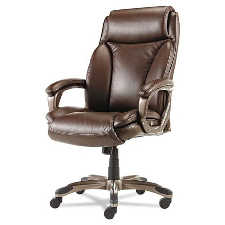 Alera Alera Veon Series Executive High-Back Bonded Leather Chair, Supports Up to 275 Lb, Brown Seat/Back, Bronze Base Alera