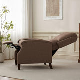 VKNOW Recliner Chair, Fabric Recliner with Soft Armrest, Home Theater Seating with Adjustable Push Back and Lumbar Support, Single Sofa for Adults, Lounge Chair for Living Room, Bedroom（Brown）