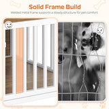 YATINEY Dog Crate Furniture for Small Dogs, Wooden Dog Kennel, Indoor Pet Crate End Table, Two-Tier Small Pet Crate, for Living Room, Bedroom, White and Walnut DC01WH YATINEY