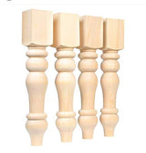 CAROLINA LEG CO. Curvy Chunky Farmhouse Dining Table Legs Set - DIY Furniture - Turned Wooden Legs - Set of 4 - Dimensions: 5" x 29" CAROLINA LEG CO.