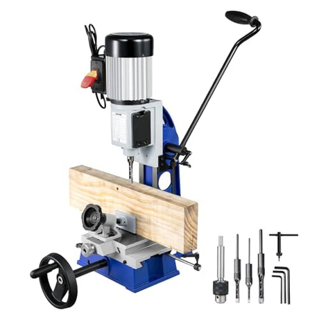 VEVOR Woodworking Mortise Machine, 1/2 HP 1700RPM Powermatic Mortiser, With Movable Work Bench Benchtop Mortising Machine, For Making Round Holes VEVOR