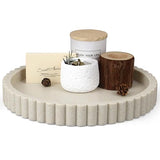 LIN CHUAN Decorative Coffee Table Tray, 11" Round Resin Coffee Table Centerpiece Tray for Home Decor, Modern Organizer for Living Room, Console or Dresser, Beige LIN CHUAN