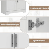 LIZHOUMIL 70" Tall Bathroom Storage Cabinet with Doors, Adjustable Shelves and Open Center Storage, Freestanding Bathroom Organizer,White LIZHOUMIL