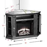 SEI Furniture Claremont Convertible Corner Electric Fireplace Media Stand with Storage, Black SEI Furniture