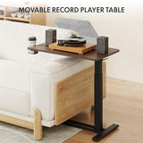 FLEXISPOT Medical Adjustable Overbed Bedside Table with Wheels Pneumatic Mobile Standing Desk Laptop Desk Rolling Computer Cart Movable Table Hospital Home Use(31.5" W x 17.7" D, Mahogany Large) FLEXISPOT