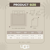 UGG Remina Comforter Set 5 Piece Bed in a Bag with Throw Blanket, Decorative Pillow, Shams, and Reversible Comforter Hypoallergenic Washable Luxury Warm Fluffy Bedding Set, Full/Queen, Brown Birch UGG