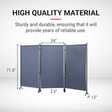 Proman Products - Galaxy Section Divider, Water Repellent Fabric Room Divider with Black Powder Coated Metal Frame for Indoors or Outdoors (Grey) Proman Products