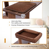 MIOMUM Tall Cat Tree with Litter Box Enclosure 56.7" Wooden Cat Tower for Large Cats with Cat Hammock House Bed (Wood Black) MIOMUM