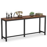 Tribesigns 70.9 inch Extra Long Console Table Behind Couch, Easy Assembly Sofa Table for Living Room Small Space, Rustic Industrial Narrow Entryway Hallway Table (Brown) Tribesigns