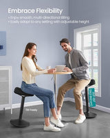 SONGMICS Ergonomic Wobble Stool, Height Adjustable Standing Desk Stool 23.3-33.1 Inches, Swivel Balance Chair with Non-Slip Base, Saddle Seat, for Active Sitting, Office, Home, Ink Black UOSC008B01 SONGMICS