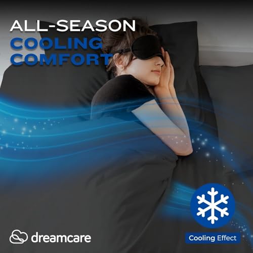 DREAMCARE King Size Sheets Set - Cooling Bed Sheets - 4pcs Set - up to 15" Deep Pocket King Sheet Set – Soft & Long Lasting Cooling - 100% Fine Brushed Polyester with Side Pocket - Gray DREAMCARE