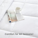 SLEEP ZONE Twin/Twin XL Size Comforter Set Duvet Insert, Down Alternative Reversible Comforter, Lightweight, Soft and Breathable Bedding All Season, Square Quilting White SLEEP ZONE