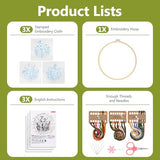 Santune 3 Pack Embroidery Kit for Beginners, Needlepoint Cross Stitch Kits for Adults,Needle Point Sets with Stamped Wild Flower Pattern Stitch Video Tutorial