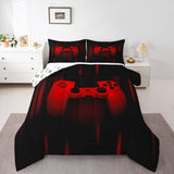 Feelyou Twin Comforter Set for Boys Gamer Bedding Set for Boys Kids Gaming Comforter Red Black Teen Child Gamer Room Decor Soft Game Geometric Duvet Quilted 1 Comforter with 1 Pillowcase Gamer Gifts Feelyou