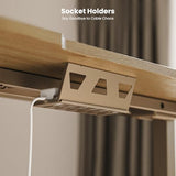 EUREKA ERGONOMIC Standing Desk, 63" Executive Height Adjustable Computer Desk with Single Motor, Touch Screen Control, Modern Trapezoidal Legs, PVC Oak Finish EUREKA ERGONOMIC