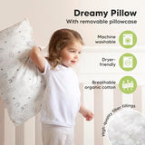 KeaBabies Toddler Pillow with Pillowcase, Jumbo 14X20 - Soft Organic Cotton Toddler Pillows for Sleeping - Machine Washable - Perfect for Travel, Toddler Bed Set (KeaFriends) KeaBabies