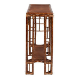 Bali & pari Tahlia Marbled Tortoise Natural Rattan Console Table - Handcrafted Wicker Accent Table with Coastal Boho Style bali & pari