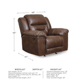 Signature Design by Ashley Stoneland Faux Leather Manual Pull Tab Rocker Recliner, Dark Brown