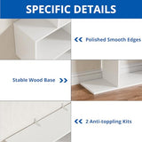 Cozy Castle Set of 2 Geometric Bookcase, S-Shaped Modern Bookshelf, Room Divider Bookshelf, 62" Tall Unique Abstract Bookcase with 5-Tier Display Shelf for Living Room Office, White & Black Cozy Castle